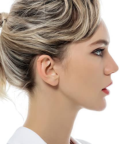 4-10 Pairs Stainless Steel Ear Cuff Helix Cartilage Clip On Wrap Earrings Fake Nose Ring Non-Piercing Adjustable - color: A5: 4 Pairs, Rose Gold Tone