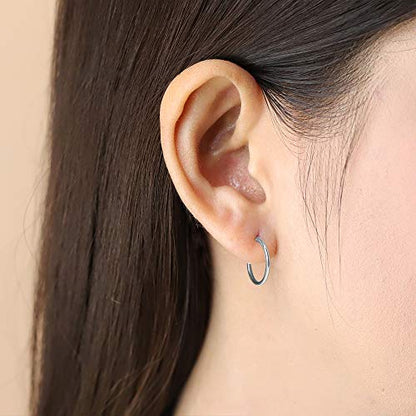 Boma Jewelry Sterling Silver Classic Snap Down Closure Tube Hoop Earrings - size: 0.5 inches