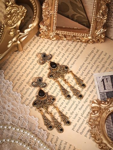 Christmas Halloween Red Heart Shaped Pattern Alloy Earrings, Gothic Antique Style Jewelry for Women - style: Earrings R23-010