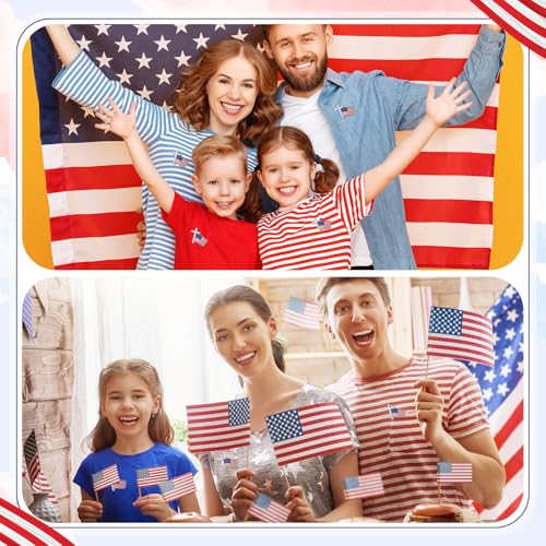Sayglossy 30 Sets Christian 4th of July American Flag Pins with Card Patriotic USA Flag and Cross Lapel Pins Bulk with Bible Verse Cards Religious Military for Independence Day Veterans 250th Gifts - style: Usa Flag