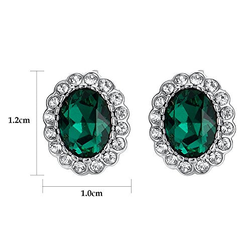 Yoursfs Vintage Crystal Clip On Earrings For Women Platinum Plated Rhinestone Clip On Earrings Non Pierced Oval Shap Cubic Zirconia Earring Hypoallergenic Jewelry - style: Oval Earring