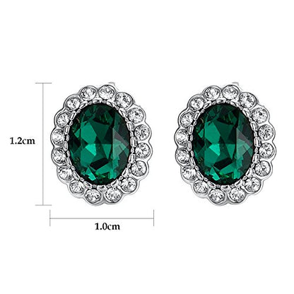 Yoursfs Vintage Crystal Clip On Earrings For Women Platinum Plated Rhinestone Clip On Earrings Non Pierced Oval Shap Cubic Zirconia Earring Hypoallergenic Jewelry - style: Oval Earring