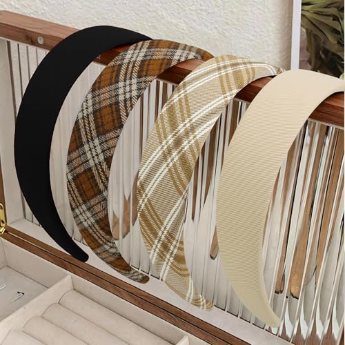 Huachi Headbands for Women Trendy Non Slip Headbands 1 inch Wide Cute Headband for Girls, Fall Head Bands Elastic Hair Bands Fashion Hair Accessories 4PCS - color: Fall Headband Set