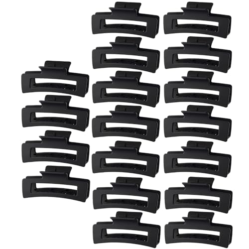 18 Pack Hair Claw Clips,Hair Clips For Women,Large Hair Claw Clips For Thick Hair,Nonslip Matte Hair Clips Hair Accessories Women Girl Birthday Christmas Gift (18 Pack BLack) - color: 18 Pack BLack