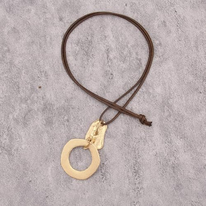 Bohemian Necklaces for Women Long Leather Necklace with Large Pendant Chunky Boho Hippie Jewelry Pendant Chocker Necklace - style: Bohemian Necklace