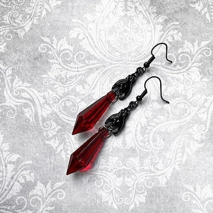 ONLYJUMP Gothic Vampire Bat Earrings Necklace Set for Women Vintage Goth Dark Bat Earrings Blood Pendant Necklaces Mystic Witch Halloween Costume Jewelry Gifts - style: Red bat