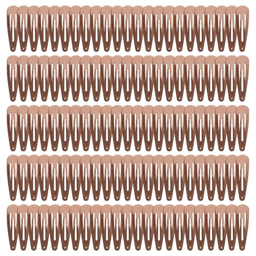 120 Pack Black 2 Inch Barrettes Women Metal Snap Hair Clips Accessories | Non - Slip Hairpins Barrettes for Kids Girls Teens - color: Brown