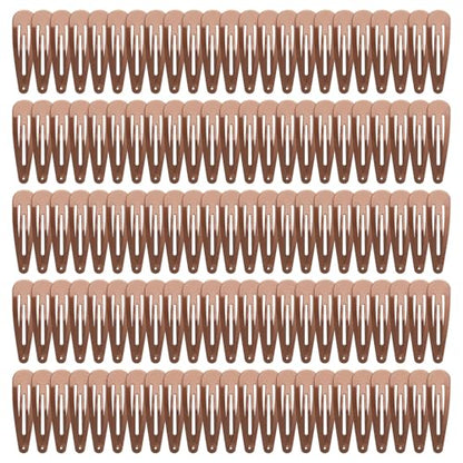 120 Pack Black 2 Inch Barrettes Women Metal Snap Hair Clips Accessories | Non - Slip Hairpins Barrettes for Kids Girls Teens - color: Brown
