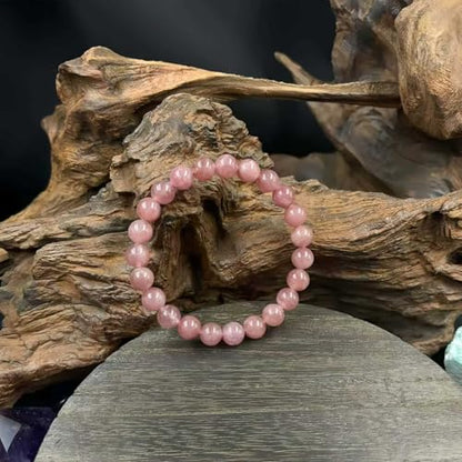 Amethyst Bracelet for Women Men, Elegant Handmade Natural Gem Stone Round Beaded Stretch Elastic Adjustable Healing Bracelets 8mm Gifts - color: Purple, size: Medium