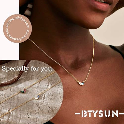 2026 Graduation Gifts Birthstone Necklace for Women Dainty Gold Necklace with 2 Birthstone Birthday Gift for Her Teen Girl Gift Trendy Stuff for Her Mom Daughter Girlfriend Friend Christmas Stocking Stuffers - color: 02-12 Feb & Dec, style: 1A