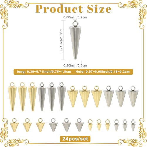 8-64Pcs Silver Goldern Color Heart Pendants Charms 10 Styles Heart Stainless Steel Metal Charms for Jewelry Making Crafting Necklaces Bracelets Earrings Keychains Birthday Gift - color: ConeC-40 pcs