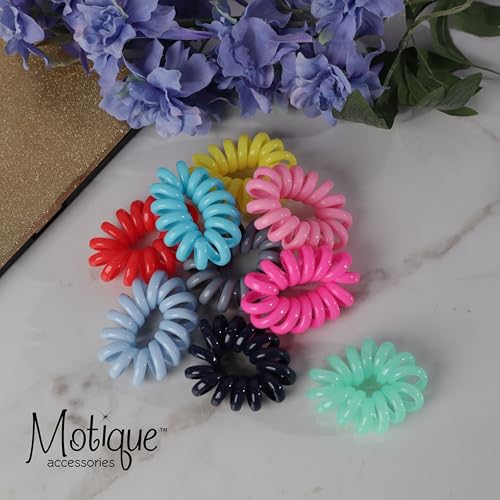 Jumbo Coil Pony Holder Hair Ties - Set of 4 (Pink) - color: Pink