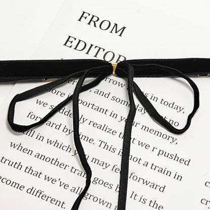 Bow Necklace for Women Red Bow Choker Black Ribbon Necklace Pearl Velvet Lace Necklaces Cute BowKnot Necklaces for Christmas Gifts - color: black