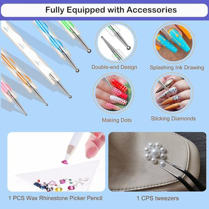 B7000 Adhesive Rhinestones Glue for Crafts, 2PCS 110ml / 3.7 fl oz with 5 Dotting Pen Tool, Wax Pencil and Tweezer, Jewelry Glue for DIY Craft, Makeup, Shoes, Jewelry Making, Nail Art - color: 2 PCS(Total 220ml)