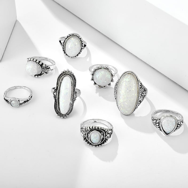 Chunky Stackable Rings Set For Women Open Adjustable Bold Thick Geometric Knuckle Rings Minimalist Statement Jewelry Gift - style: Style 5