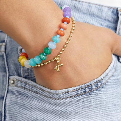KissYan Beaded Bracelets for Women, Natural Gemstone Boho Bracelet | Colorful Handmade Stone Bead Bracelet for Summer Beach Wear, Dopamine Jewelry Gifts - style: 05-Vitality