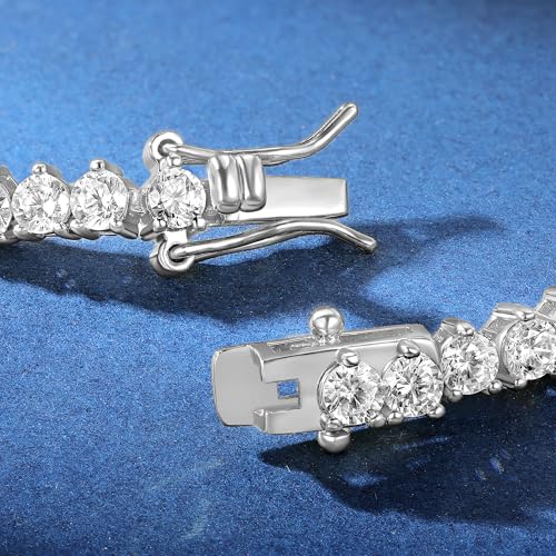 Gemsme 18K White/Yellow Gold Plated 4.0mm Cubic Zirconia Classic Tennis Bracelet 6-9 Inches - color: White Plated, size: 7.5inch