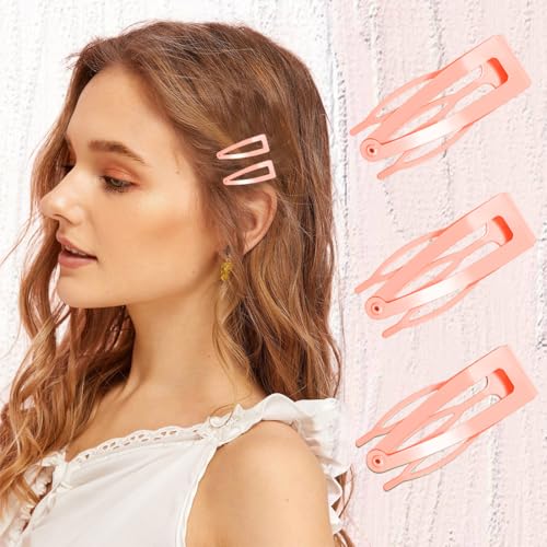 20 Pcs Snap Hair Clips for Women Snap Hair Barrettes Double Grip Hair Clips 3 Prong Clips for Hair Barrettes for Women Girls (ROES GOLD) - color: ROES GOLD