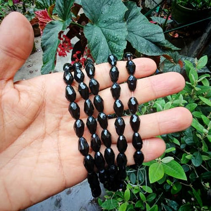 8x12mm Teardrop Glass Beads for Jewelry Making, Vertical Hole Faceted Crystal Prism Beads for Pendants Bracelet Necklace Earring, Black 100pcs - color: Black