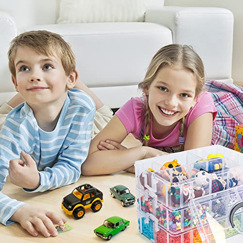 7 Layers Stackable Storage Container, 70 Adjustable Compartments (White) Perfect for Kids Toys, Art Crafts, Jewelry, Supplies, Mini Case & Letter Sticker Included - color: WHITE