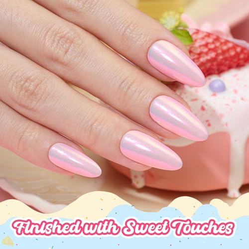 Beetles Pink Gel Polish, Strawberry Milk, Light Pink Gel Nail Polish | Color-Matched Bottle Design, Soak Off UV LED, Long-Lasting Nails Art for Home DIY & Holiday - color: B - Creme Pink | Taste of Spring Strawberry Milk