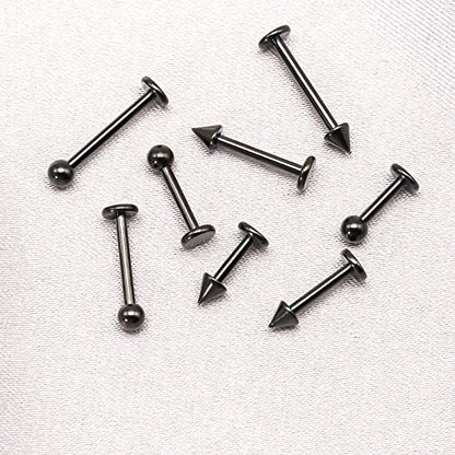 BLISI G23 Solid Titanium Eyebrow Piercing Jewelry, Gold Black Rose Gold Silver Pink Rainbow Eyebrow Rings 16G Curved Barbell,Tiny Vertical Labret Lip Jewelry Rook Piercing Jewelry for Women and Men - color: Black 3