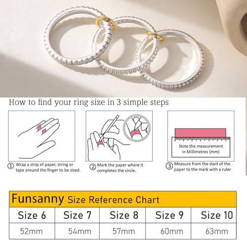 Silver Plated Stackable Rings for Women Stack Rings Set