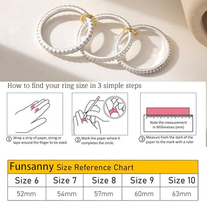 Silver Plated Stackable Rings for Women Stack Rings Set
