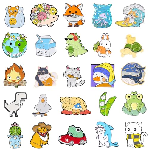 20/30/50/80 Mixed Enamel Brooch Bulk Set,Lapel Badges, Cartoon Plant Enamel Pin Sets, Funny Button Pins Jewelry for Backpack Cloths Hats Jacket Decoration - style: 80 pcs