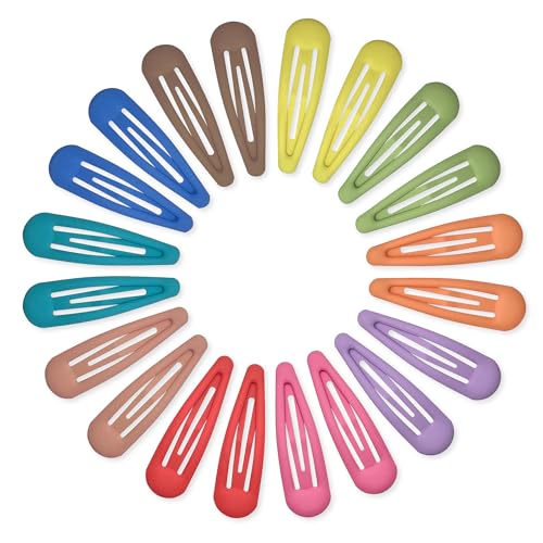 Small Hair Barrettes For Women No Slip Metal Snap Clips For Thin And Fine Hair,Matte Rainbow Colors,20 PCS,1.97 x 0.5 Inch. - color: Matte Rainbow Colors
