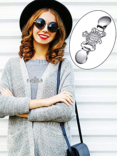Jetec 4 Pieces Vintage Sweater Shawl Clips Retro Cardigan Collar Dress Shirt Brooch Clips for Women Wearing, 4 Styles - style: Retro