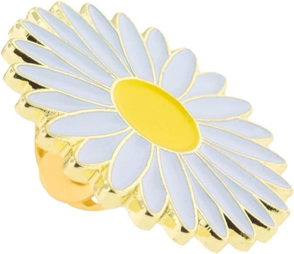 PinMart Flower Trendy Enamel Lapel Pin - color: White Daisy, size: 1 Piece