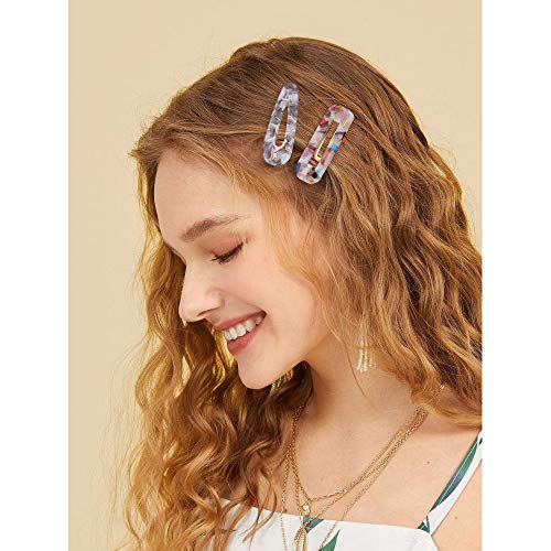 Hedume 28 Pack Acrylic Resin Hair Barrettes, Fashion Geometric Hair Clips for Women Girls Ladies