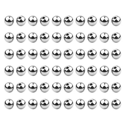 60-80PCS 316L Surgical Steel Replacement Balls Body Jewelry Piercing Barbell Parts 16G 14G Women Men - color: 60pcs 16G 5mm -- Silver