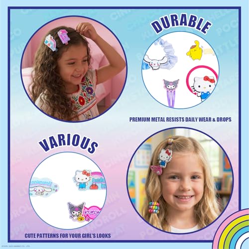 Hello Kitty Hair Accessories Set with Hair Clips, Bows & Scrunchies - color: Hello Kitty and Friends