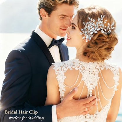 10 pcs Wedding Hair Accessories Bridal Hair Pins Silver Rhinestone with Pearls Hair Pieces for Brides Women Girls (Silver A) - color: Silver A