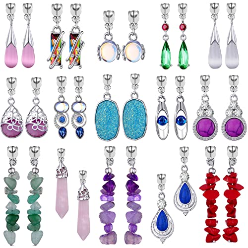 15 Pairs Wholesale Clip on Earrings for Women Trendy,Lightweight Clipon Earrings for Women in Silver Tone - style: Style C