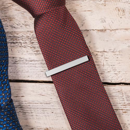 Roctee Tie Clips for Men, 3 Pack Men's Tie Clips Necktie Tie Bars Tie Pins for Men Accessories - style: Silver