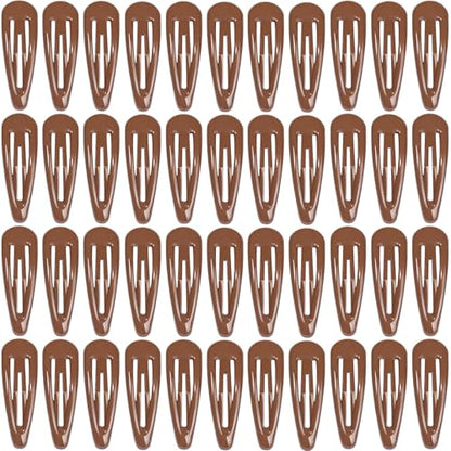 Teenitor 50Pcs Hair Barrettes For Women Brown Snap Hair Clips,2 Inch Hair Barrettes Hair Clips For Women, Brown - color: Brown