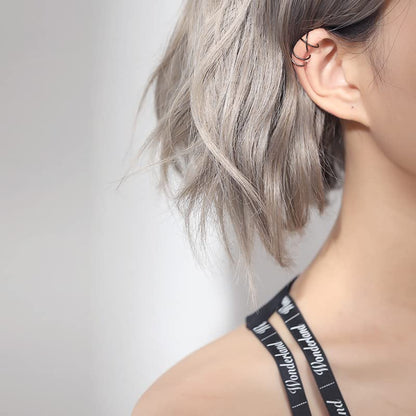 4PCS Helix Ear Cuff Cartilage Earring No Piercing Earcuff, 925 Sterling Silver,14K Gold Simple Criss Cross Double Lines Adjustable Ear Cuffs Minimalist Women Girls Men Clip On adornment Set - color: black