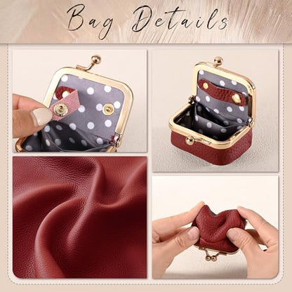 Zivyes Mini Jewelry Box Travel Small Coin Purse Organizer Case Genuine Leather Tiny Size (Red) - color: Red-Tiny