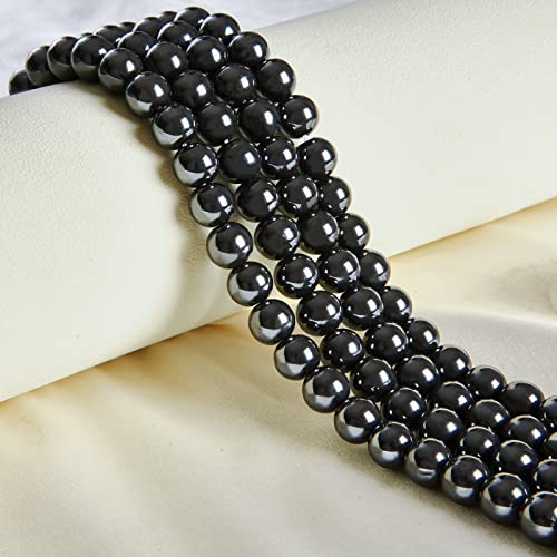 100pcs 10mm Black Hematite Beads Natural Gemstone Beads Round Loose Beads for Jewelry Making - color: Black Hematite, size: 10mm