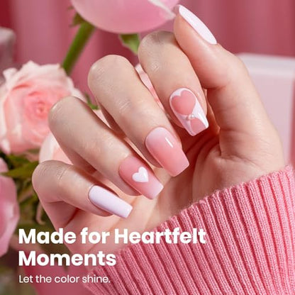Beetles Light Pink Gel Polish, Barely Pink, Baby Pink Gel Nail Polish | Color-Matched Bottle Design, Soak Off UV LED, Long-Lasting Nails Art for Home DIY & Holiday - color: B - Creme | Barely Pink
