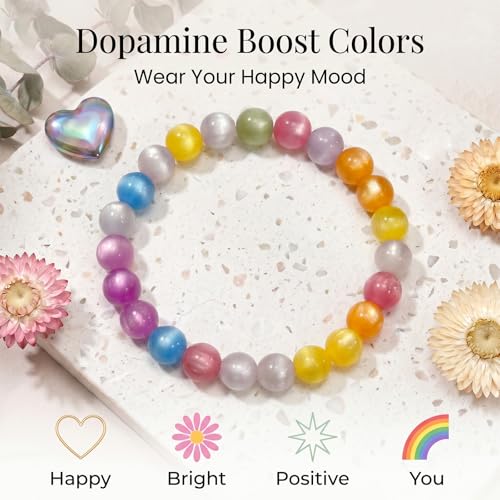 Dopamine Necklace UV Reactive Colorful Rainbow Beaded Necklace Dopamine Jewelry Set Color Changing Mood Necklaces Bracelet Earrings Summer Beach Vacation Gift for Women - color: A4：silver Changing set