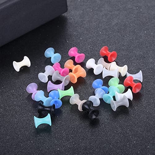 Xpircn 30Pcs Silicone Ear Gauges Flexible Ear Tunnels Plugs Stretchers Expander Double Flared Flesh Ear Piercing Jewelry for Women Men - style: Gauge:8G(3mm)
