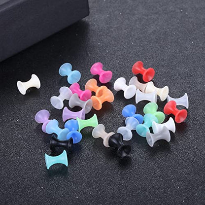 Xpircn 30Pcs Silicone Ear Gauges Flexible Ear Tunnels Plugs Stretchers Expander Double Flared Flesh Ear Piercing Jewelry for Women Men - style: Gauge:8G(3mm)