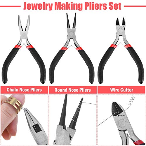 Thrilez Wire Wrapping for Jewelry Making, Repair and Beading Supplies Kit with Craft Ring Wire, Tools, Pliers and Jewelry Findings