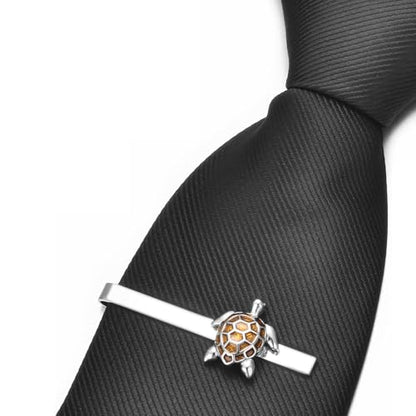 Christmas Tie Clips for Men 14k Gold Plated Silver Tie Pins with Cute Animal Deer/Lion/Dog/Cat Tie Bars Necktie Suit Tie Accessories Jewelry - style: Sea Turtle Tie Clips