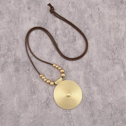 Bohemian Necklaces for Women Long Leather Necklace with Large Pendant Chunky Boho Hippie Jewelry Pendant Chocker Necklace - style: Bohemian Style Necklace