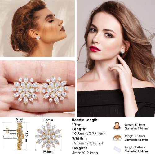 Earrings Holy Stud Earrings for Girls/Women, Sliver Gold Wedding Earrings for Bridesmaids - color: Snowflake|Gold